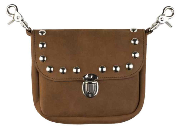 Mascorro Women's Studded Clip Pouch Hip Bag, Genuine Leather Biker Styled PU62 - Wisconsin Harley-Davidson