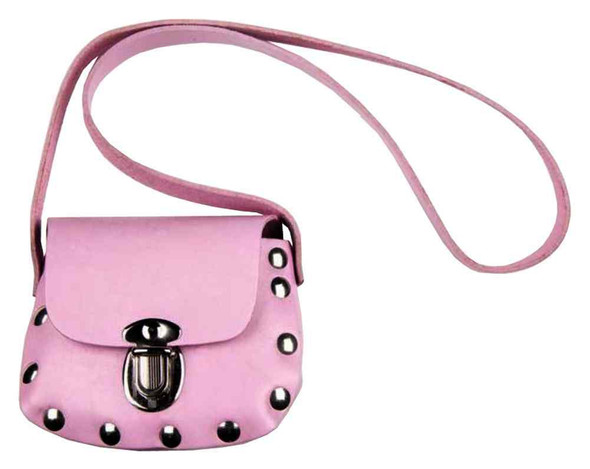 Genuine Leather Little Girls' Studded Little Shoulder Bag Purse, Pink PP32 - Wisconsin Harley-Davidson