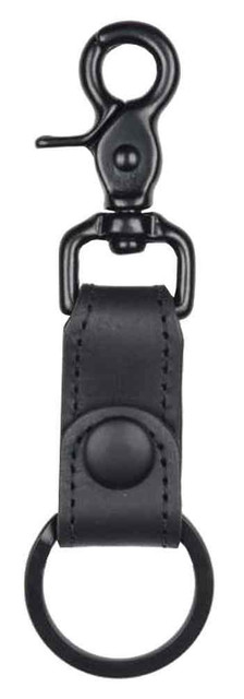 Biker Black on Black Motorcycle Key Fob, Trigger Hook, Genuine Leather BBK60 - Wisconsin Harley-Davidson