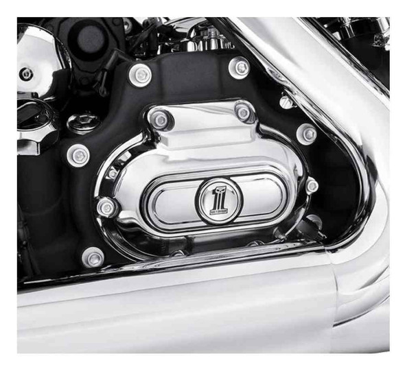 Harley Davidson 純正 フロントカウルエンドカバー送料込 Harley-Davidson® Number One Skull Transmission End Cover Trim