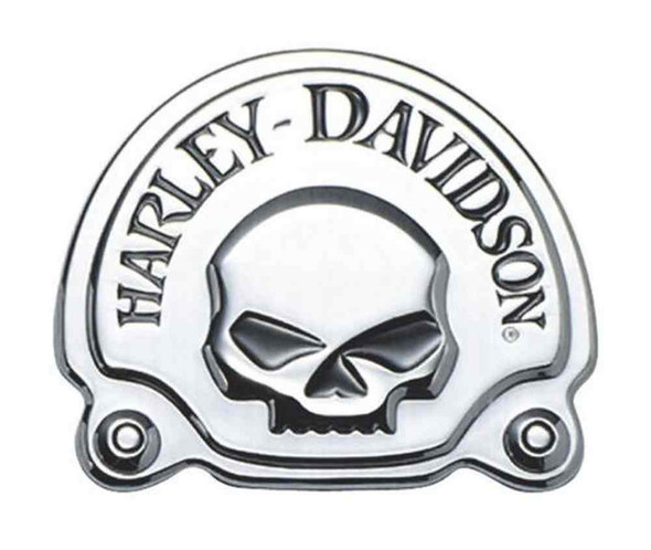 Harley-Davidson Chrome Willie G Skull Decorative Medallion, 3.625 x 3in 91718-02 - Wisconsin Harley-Davidson