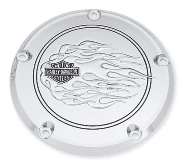 Harley-Davidson B&S Flames Derby Cover, Fit Dyna, Softail & Etc. Models 25336-06 - Wisconsin Harley-Davidson