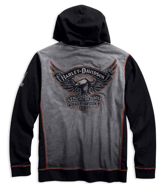 Harley-Davidson® Men's Iron Block Distressed Pullover Hoodie