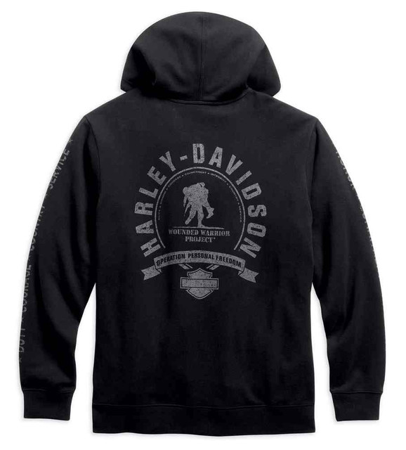 Harley-Davidson® Men's Wounded Warrior Project Zip Hoodie, Black