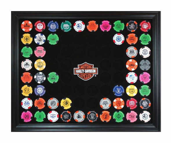 Harley-Davidson Bar & Shield Chip Collector's Frame, Holds 76 Poker Chips 6976 - Wisconsin Harley-Davidson