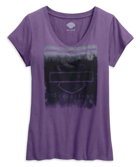 Harley-Davidson Women's Journey Is Everything V-Neck Tee, Purple 96090-17VW - Wisconsin Harley-Davidson