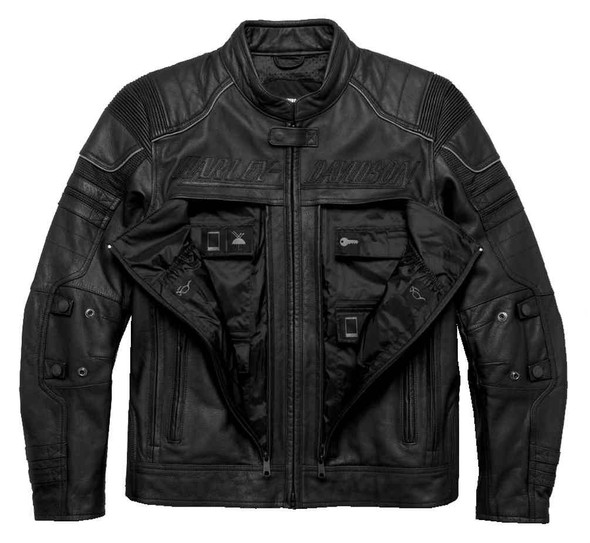Harley-Davidson® Men's Erving Pocket System Leather Jacket, Black