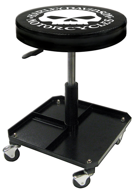 Harley-Davidson Willie G Skull Shop Stool, Swivel & Adjusted Seat Height P4765 - Wisconsin Harley-Davidson