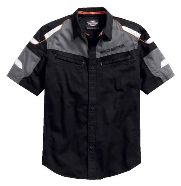 Harley-Davidson Men's Performance Vented Short Sleeve Woven Shirt 96451-17VM - Wisconsin Harley-Davidson