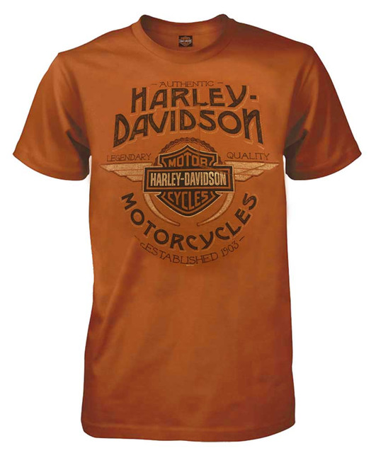 Harley-Davidson Men's Historic Rumble Chest Pocket T-Shirt, Orange 5508-HB62 - Wisconsin Harley-Davidson