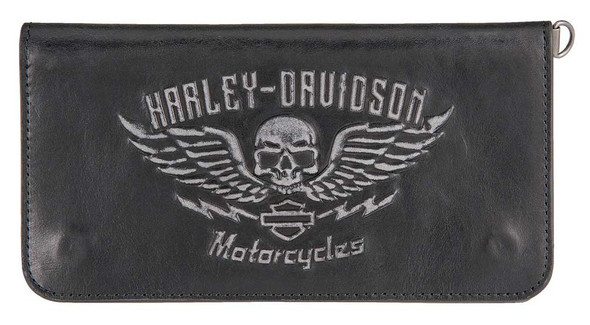 Harley-Davidson Men's Guardian Trucker Genuine Leather Wallet HDMWA11238-BLK - Wisconsin Harley-Davidson