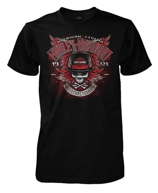 Harley-Davidson Men's Street Legend Winged Skull Short Sleeve T-Shirt, Black - Wisconsin Harley-Davidson