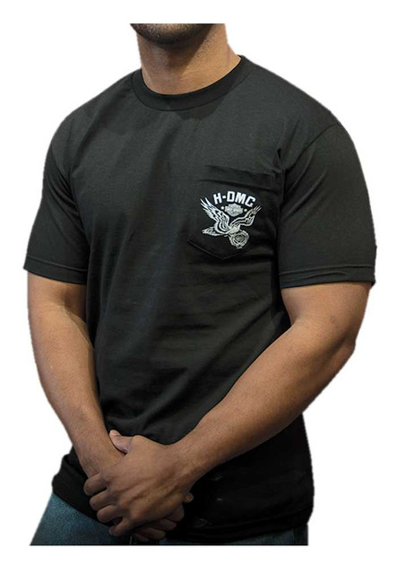 Harley-Davidson Men's Punk H-DMC Chest Pocket Short Sleeve T-Shirt, Black - Wisconsin Harley-Davidson