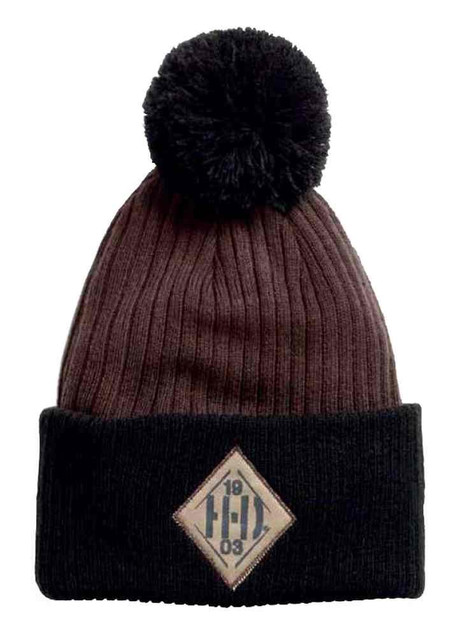 Harley-Davidson Men's Pom Contrasting Knit Beanie Hat, Black 97643-17VM - Wisconsin Harley-Davidson