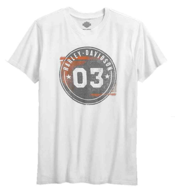 Harley-Davidson Men's Distressed Circle 03 Short Sleeve Tee, White 96575-17VM - Wisconsin Harley-Davidson