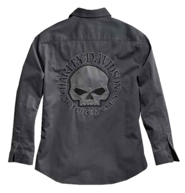 Harley-Davidson® Men's Willie G Skull Long Sleeve Woven Shirt