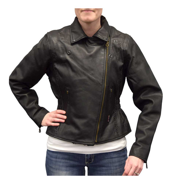 Redline Women's Mid-Weight Goat Leather Jacket w/ Gator Skin Liner