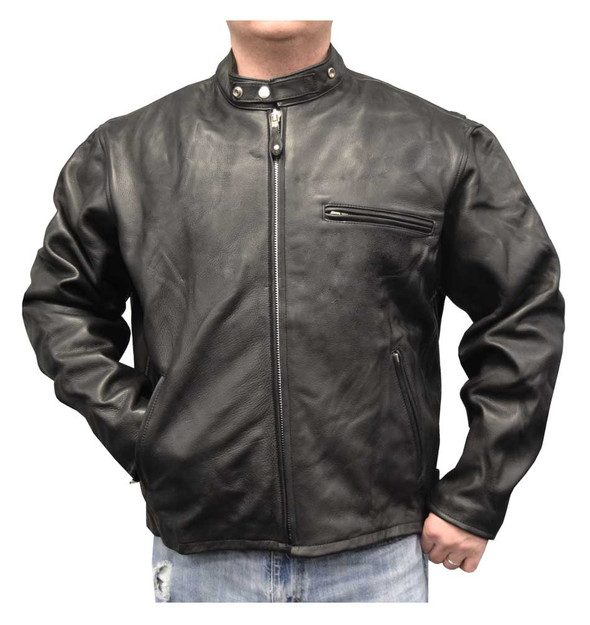Redline Men's Quality Naked Cowhide Zip Front Leather Jacket, Black M-20 - Wisconsin Harley-Davidson