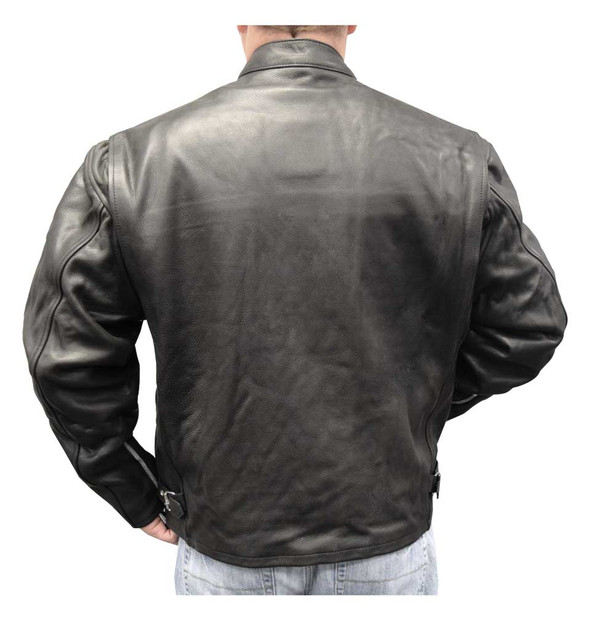 Redline Men's Quality Naked Cowhide Zip Front Leather Jacket