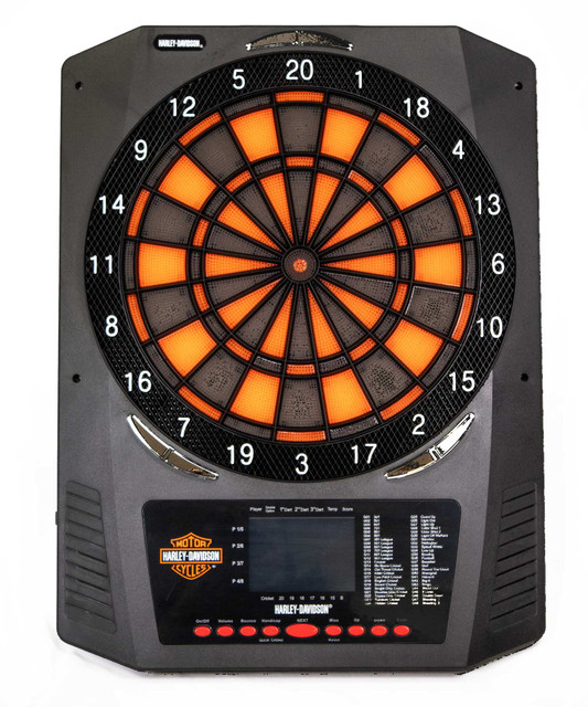 Harley-Davidson Bar & Shield Electronic Dart Board, 18 x 24 inch, 4-Color LCD - Wisconsin Harley-Davidson