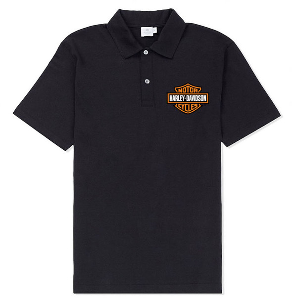 Harley-Davidson Men's Bar & Shield Logo Short Sleeve Polo Shirt, Black - Wisconsin Harley-Davidson