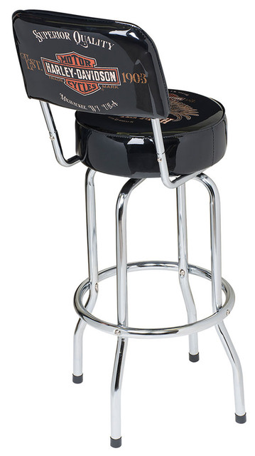 Harley-Davidson® Bar & Shield Eagle Bar Stool W/ Backrest ...