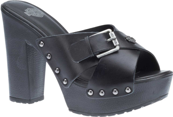 Harley-Davidson Women's Claremont 4.5" Black Block Heel Sandals D83907 - Wisconsin Harley-Davidson