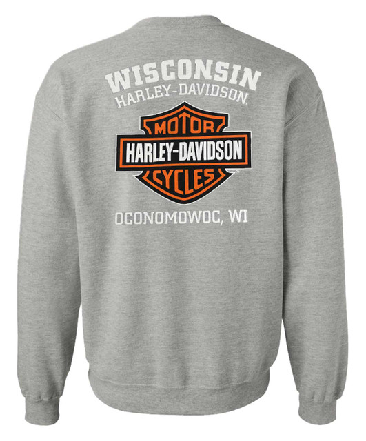 Harley-Davidson® Mens Bar & Shield Long Sleeve Crew Neck Fleece 