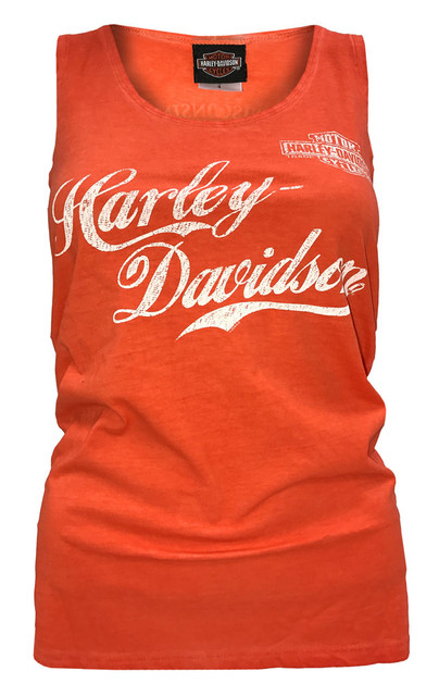 Harley-Davidson Women's All Day H-D Sleeveless Tank Top, Flame Cold Dye - Wisconsin Harley-Davidson