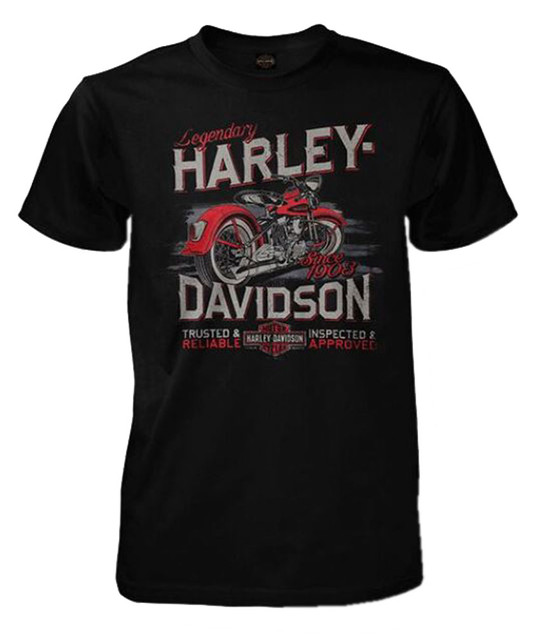 Harley Davidson® Mens Trusted Vintage Short Sleeve Crew Neck T Shirt Black Wisconsin Harley 