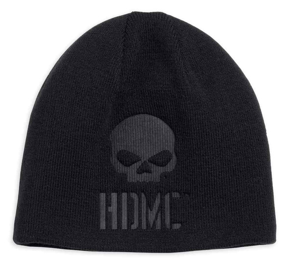 Harley-Davidson Men's Reversible Logo Knit Beanie Hat, Black 99493-17VM - Wisconsin Harley-Davidson