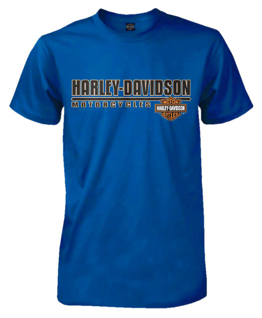 Harley-Davidson Men's H-D Headline Short Sleeve Tall T-Shirt, Royal Blue - Wisconsin Harley-Davidson