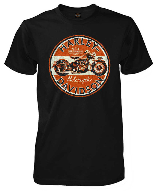 Harley-Davidson Men's Retro Mature Bike Short Sleeve T-Shirt, Solid Black - Wisconsin Harley-Davidson