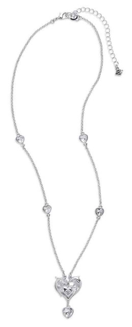 Harley-Davidson Women's Rhinestone Heart Necklace, Rhodium Plated 97811-17VW - Wisconsin Harley-Davidson
