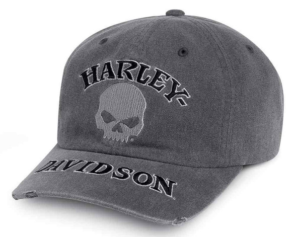 Harley-Davidson Men's Willie G Skull Washed Baseball Cap, Gray 99422-16VM - Wisconsin Harley-Davidson