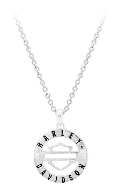 Harley-Davidson Men's Classic Outline Bar & Shield Medallion Necklace HDN0365-22 - Wisconsin Harley-Davidson