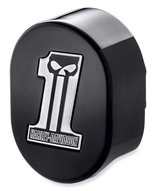 Harley-Davidson Dark Custom Logo Horn Cover, Fits '93-Later Models 61300621 - Wisconsin Harley-Davidson