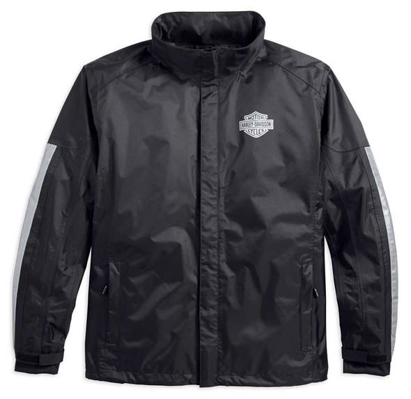 Harley-Davidson Men's Waterproof & Breathable Rain Jacket, Black 98191-17VM - Wisconsin Harley-Davidson