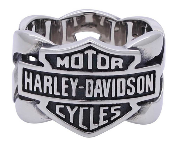 Harley-Davidson Men's Bar & Shield Stainless Steel Chain H-D Ring HSR0029 - Wisconsin Harley-Davidson