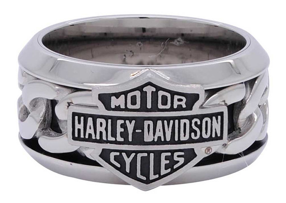 Harley-Davidson Men's Stainless Steel Chain Bar & Shield H-D Ring HSR0031 - Wisconsin Harley-Davidson