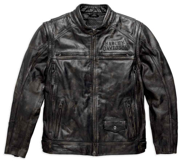 Harley-Davidson® Men's Ironwood Convertible Leather Jacket, Black 97167 ...