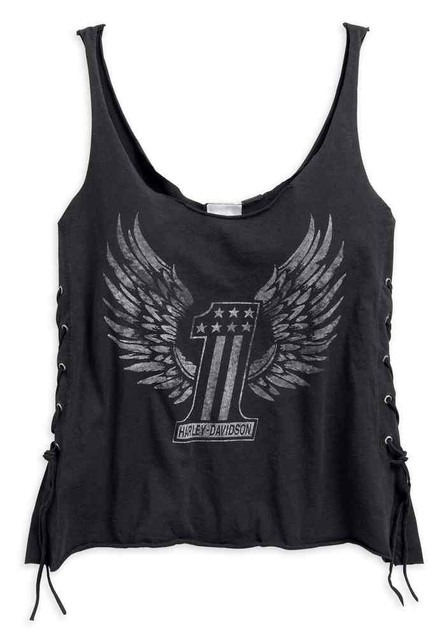 Harley-Davidson® Women's Distressed Side Lace Sleeveless Tank