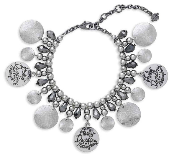 Harley-Davidson Women's Diamond Dust Metallic Bracelet, Silver 97838-17VW - Wisconsin Harley-Davidson