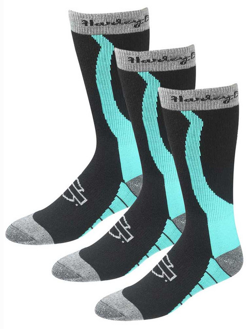 Harley-Davidson Wolverine Women's Xtreme Wool Rider Socks (Teal, Med), 3 Pairs - Wisconsin Harley-Davidson