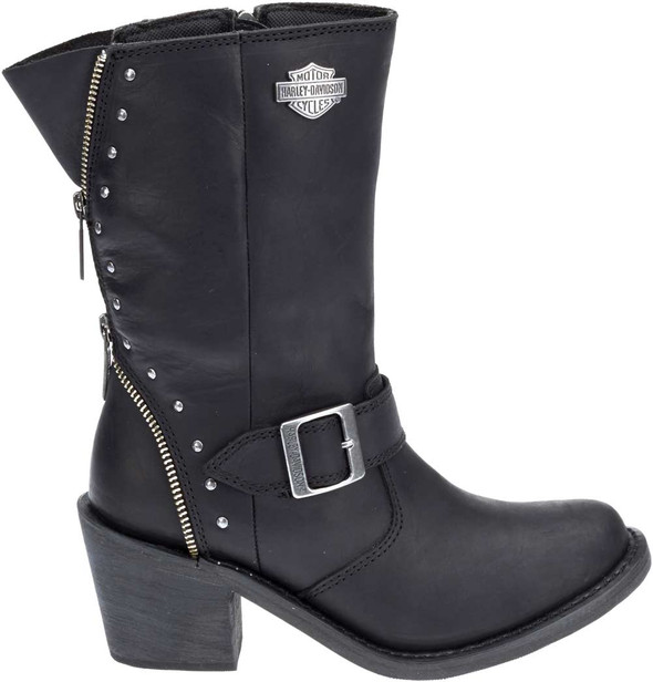 Harley-Davidson Women's Rosanne 8-Inch Waterproof Black Motorcycle Boots D87127 - Wisconsin Harley-Davidson
