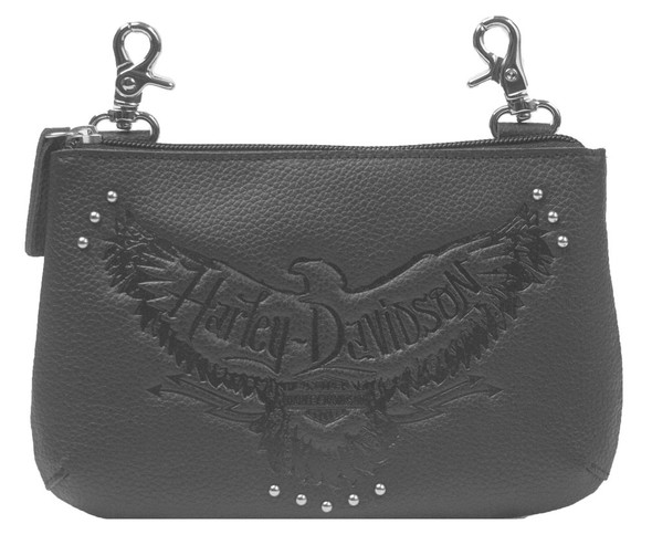 Harley-Davidson Womens Eagle Embossed Hip Bag w/ Detachable Strap ZWL2941-BLACK - Wisconsin Harley-Davidson