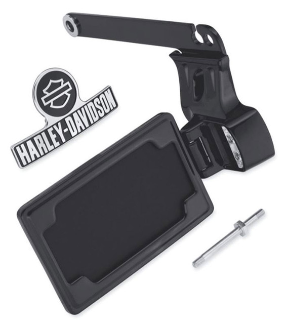 Harley-Davidson Side-Mount License Plate Kit - Black, Fits Dyna Models 60978-10 - Wisconsin Harley-Davidson
