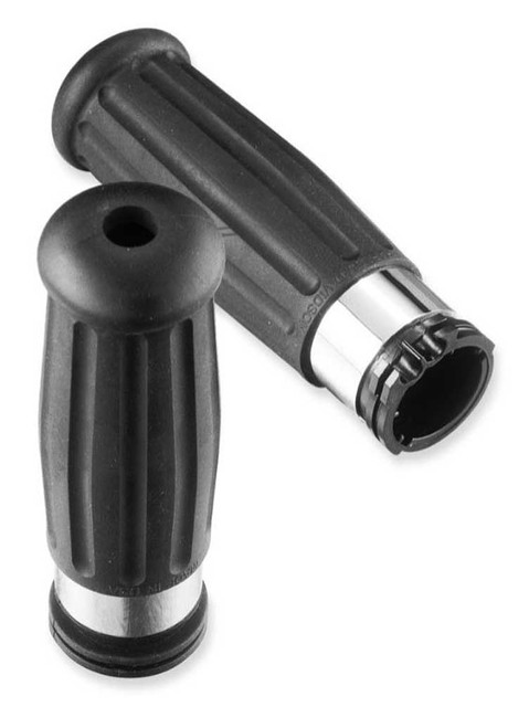 Harley-Davidson Nostalgic Molded Rubber Hand Grips - Black Finish 56275-08 - Wisconsin Harley-Davidson