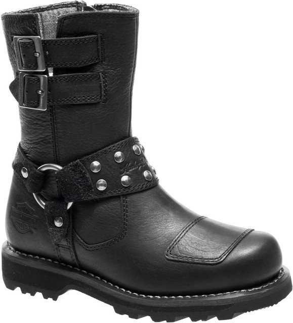 Harley-Davidson Women's Marmora 7.5-Inch Black Motorcycle Boots D84058 - Wisconsin Harley-Davidson