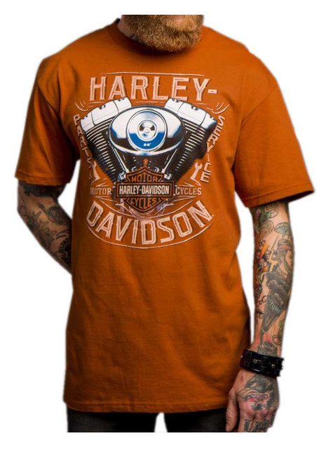 Harley-Davidson Men's Rider Phenomenon Short Sleeve T-Shirt, Orange 5504-HC9E - Wisconsin Harley-Davidson